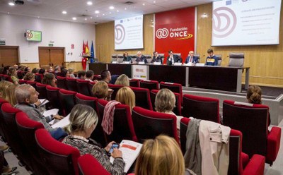 Panorámica de la sala durante la jornada en la sede de Fundación ONCE
