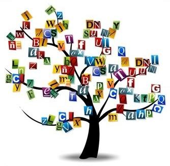 Dibujo árbol con letras en lugar de hojas