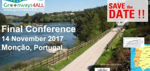 Cartel anunciador de la conferencia en Portugal