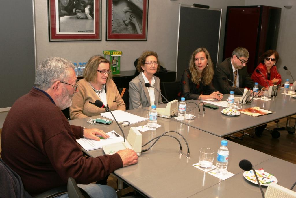 Los responsables del Consejo General, durante un momento del encuentro en Madrid