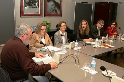 Los responsables del Consejo General, durante un momento del encuentro en Madrid