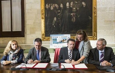 Firma de convenio sobre Aniversario Murillo