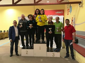 Podio del Campeonato de Tiro en categoría femenina