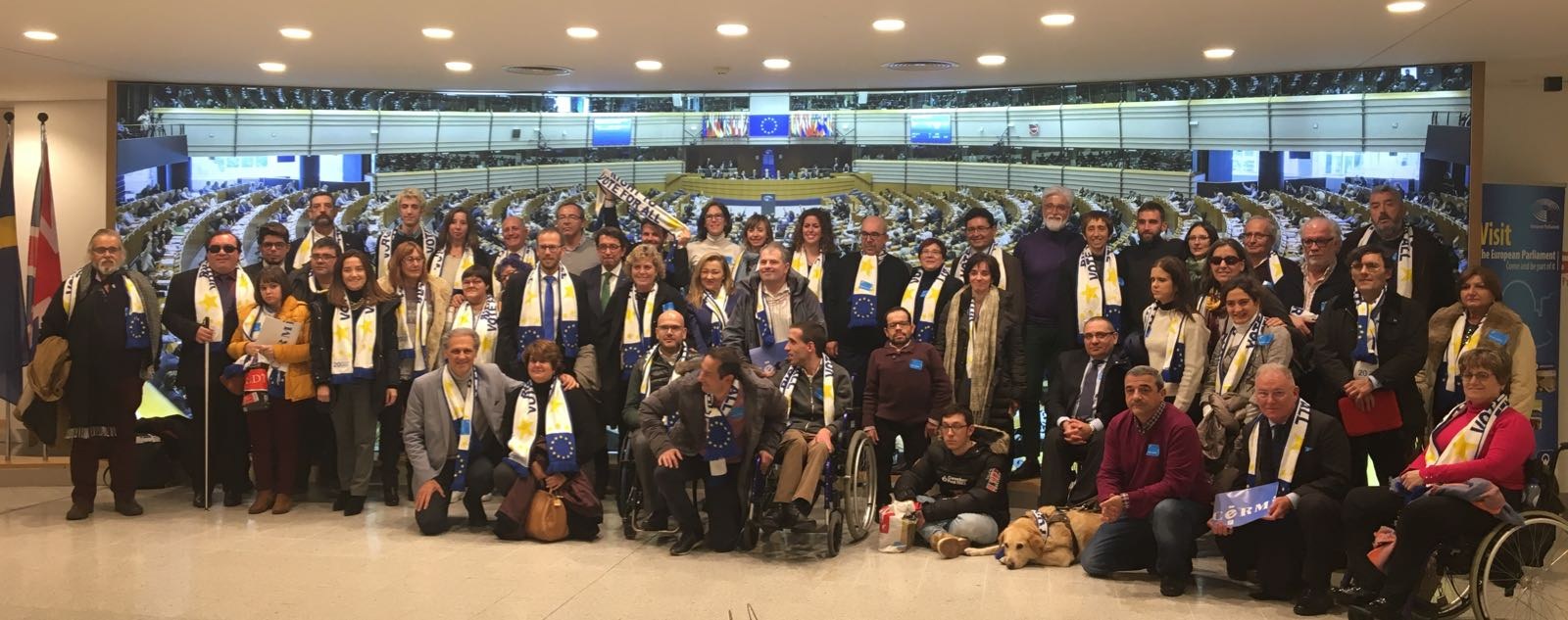 Los 60 integrantes de la delegación española organizada en torno al CERMI