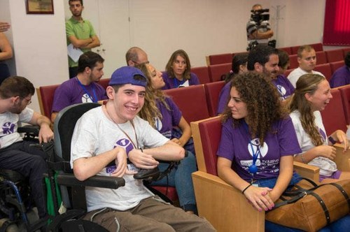 Universitarios con y sin discapacidad en un reciente acto organizado por Fundación y la Conferencia de Rectores