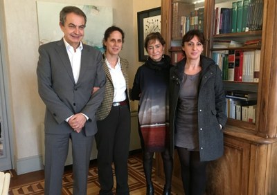 De izquierda a derecha: Zapatero, Peláez, Ortega y Caballero