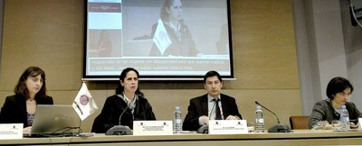 Isabel Caballero, Ana Peláez, Luis Nieto y Pilar Villarino en el acto de presentación del informe