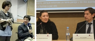 Pilar Villarino junto a Borja Fanjul, a la izquierda,y Almudena Martín junto a Luis Nieto, a la derecha.