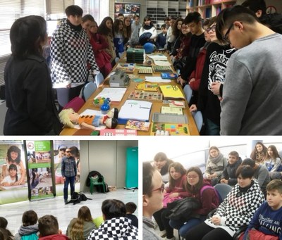 Distintos momentos de escolares durante las Jornadas
