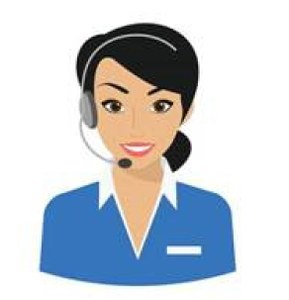 Dibujo/pictograma de una operadora telefónica en el desarrollo de su tarea