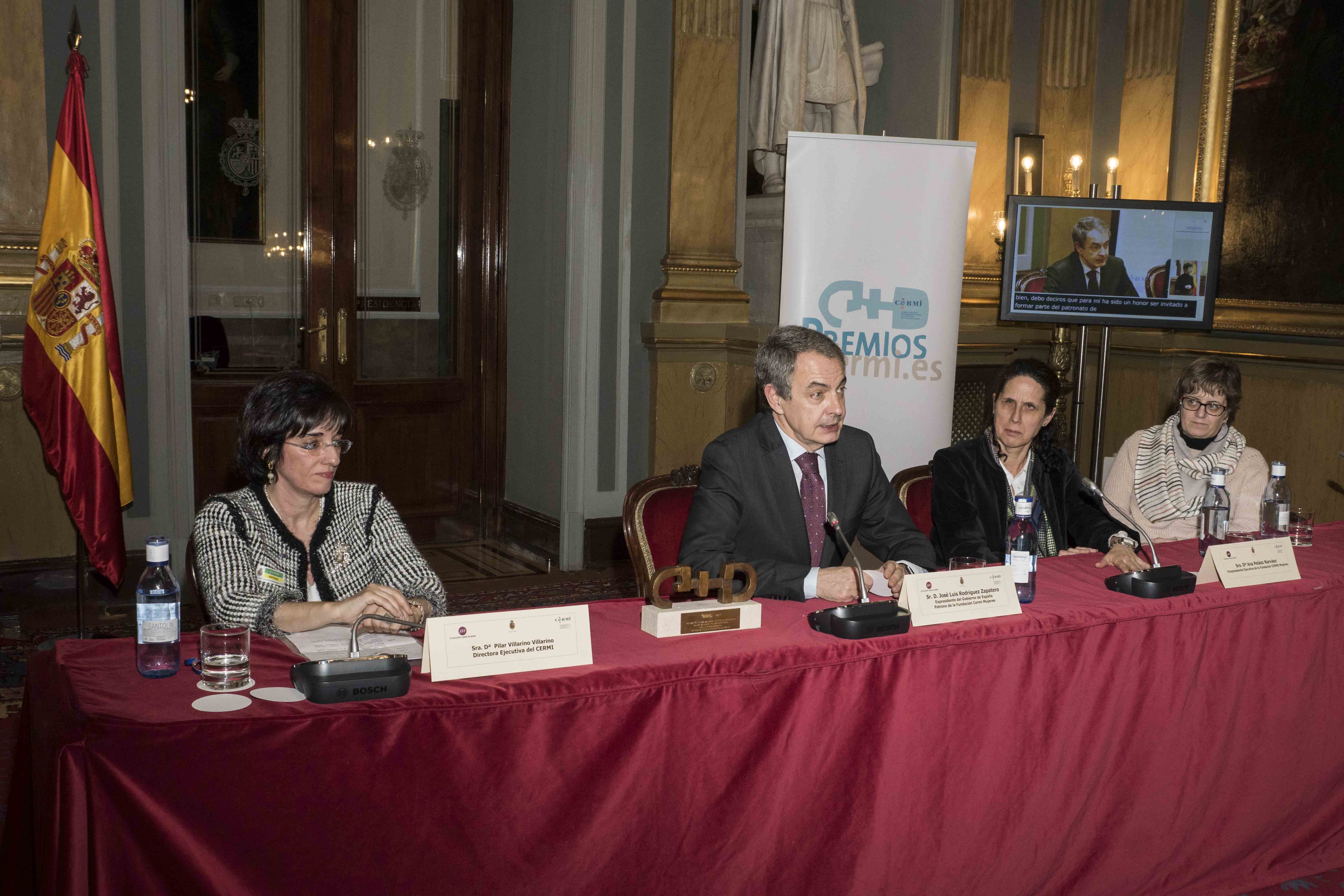 Intervención en la mesa de Rodríguez Zapatero en el acto de entrega del premio 
