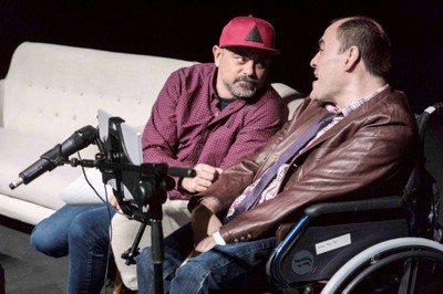 Nach y Santi en la presentación del proyecto en Madrid
