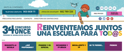 Página de apertura de la web del Concurso Escolar