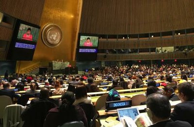 Salón de Plenos de la ONU en Nueva York durante la celebración de la CSW