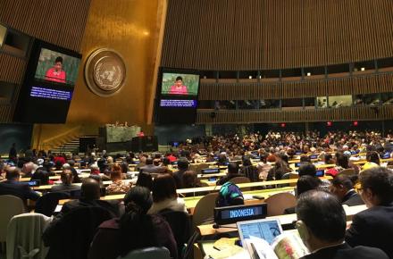 Salón de Plenos de la ONU en Nueva York durante la celebración de la CSW