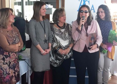 Lajarín, en Águilas, se dirige a los asistentes organizado por la Asociación de Amas de Casa