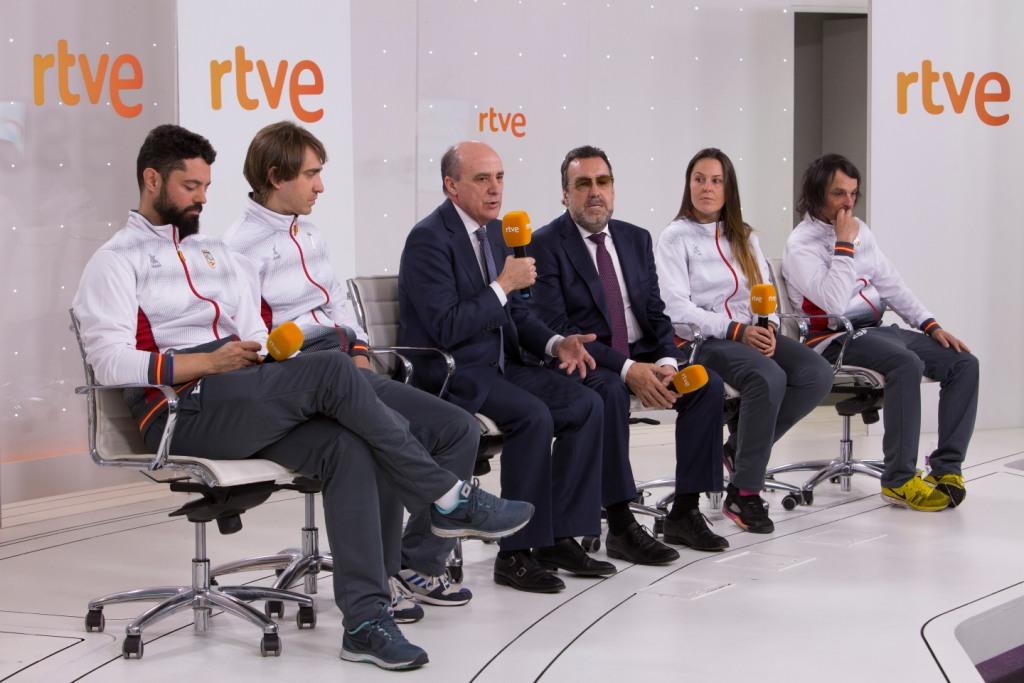 Nuestros deportistas, junto a Miguel Carballeda, recibidos en RTVE