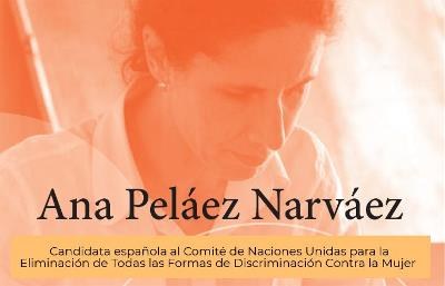 Portada del folleto de la candidatura de Ana Peláez para el Comité de la CEDAW