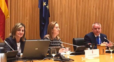 La presidenta del Congreso, Ana Pastor, durante la clausura del acto sobre la Agenda 2030