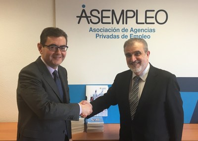 De izquierda a derecha: Francisco Botía y el presidente de ASEMPLEO, Andreu Cruañas.
