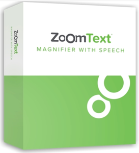 Caja de discos con el programa ZoomText