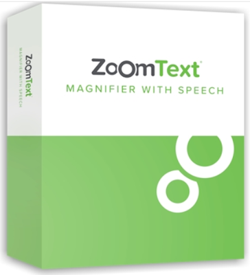 Caja de discos con el programa ZoomText
