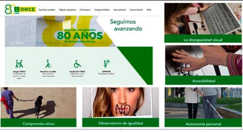 Collage gráfico con varias imágenes capturadas de la nueva web