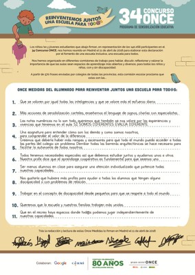Manifiesto completo con las 11 medidas