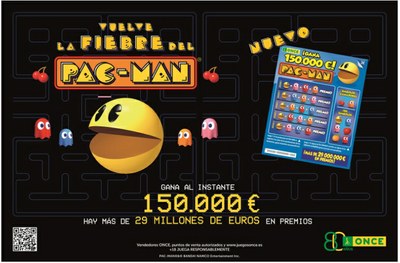 Cartel promocional del nuevo rasca Pac-Man