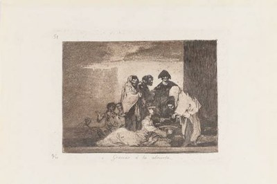 Aguafuerte de Goya. Serie Los desastres de la guerra