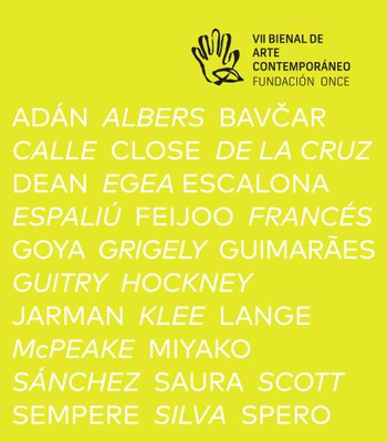 Página del folleto VII bienal Arte Contemporáneo Fundación ONCE