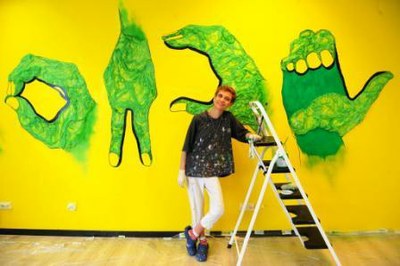 Kelly Arrontes en el Museo Tiflológico