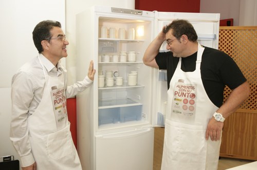 Andrés y Sergio durante el rodaje del skech de la campaña