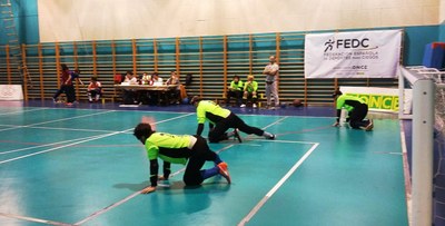 El equipo de Cantabria en un posicionamiento técnico durante un partido
