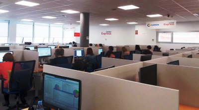 Instalaciones del contact center BPO desde el que ILUNION atiende el servicio para Correos Express