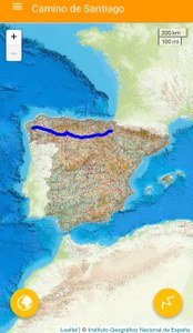 Mapa de España con el trazado del Camino Francés, en una imagen de Internet