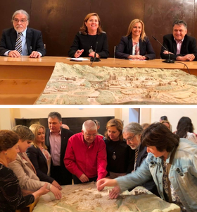 Collage de imágenes de la presentación de la maqueta de la ciudad de Toledo