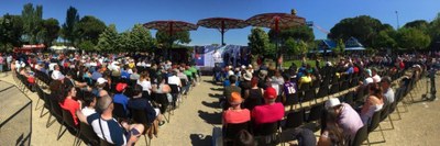 Vista panorámica del saluda del vicepresidente José Luis Pinto a los afiliados y trabajadores de Madrid en el Parque de Atracciones