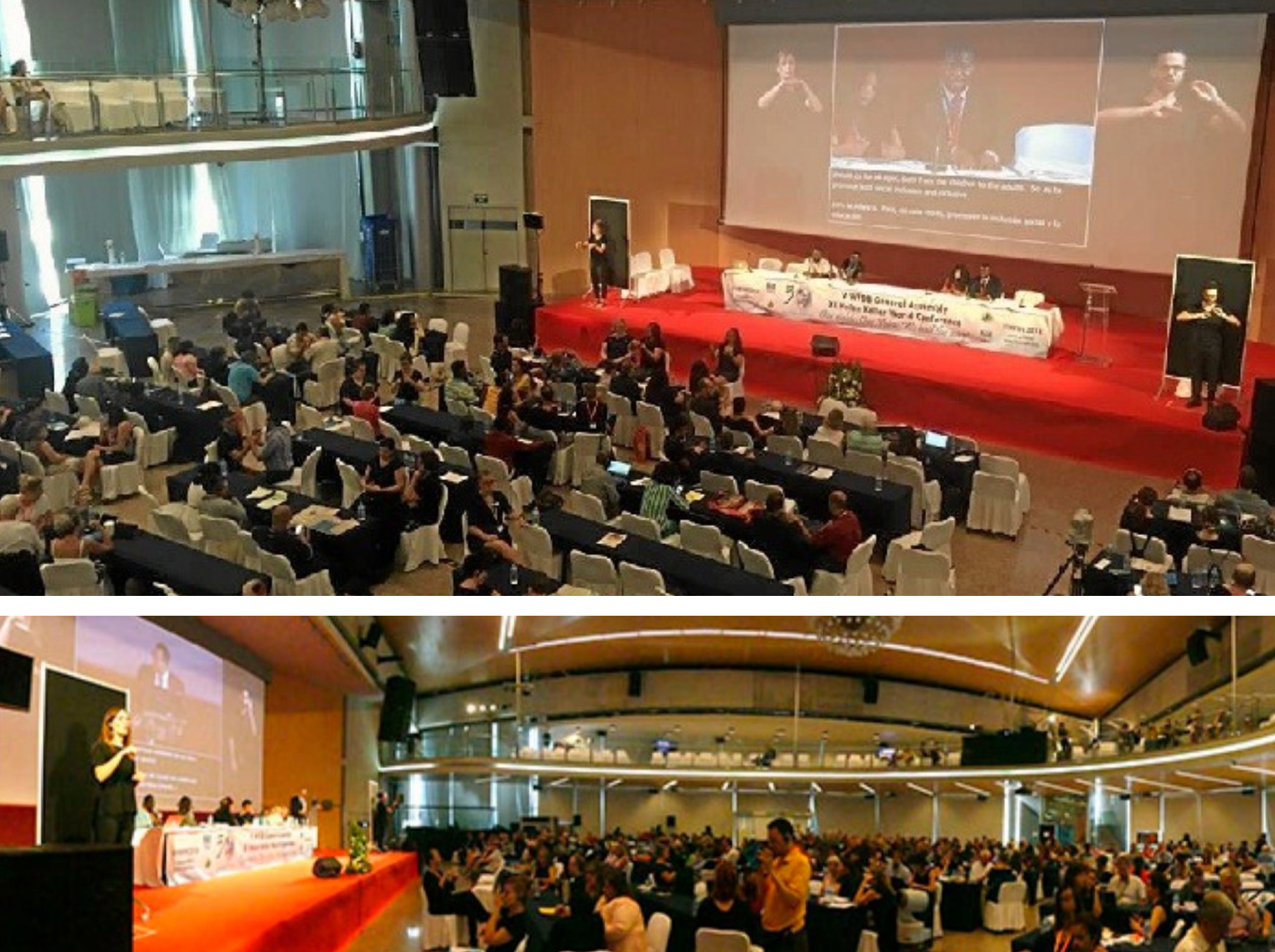 Collage de imágenes del transcurso de la Conferencia Helen Keller