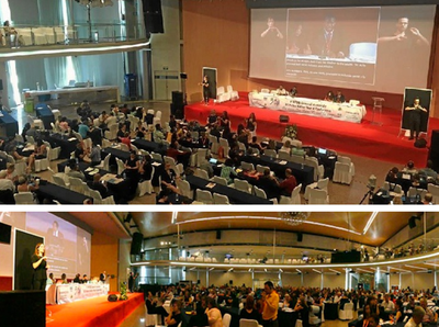 Collage de imágenes del transcurso de la Conferencia Helen Keller