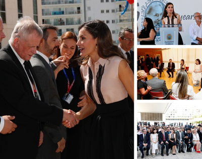 Collaje de la llegada y participación de la reina en la Conferencia Helen Keller con motivo del Día Internacional de las Personas Sordociegas. Collaje de la llegada y participación de la reina en la Conferencia Helen Keller con motivo del Día Internacional de las Personas Sordociegas.