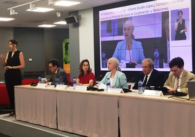 Acto de presentación de las Jornadas Técnicas en la sede madrileña de la SEGIB