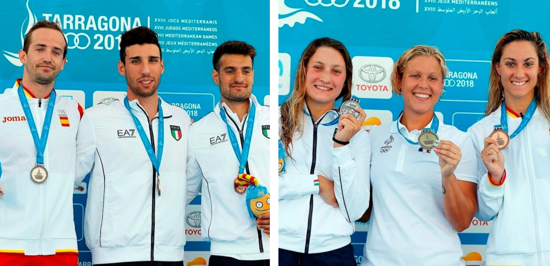 Levecq y Gascón en sus respectivos podios