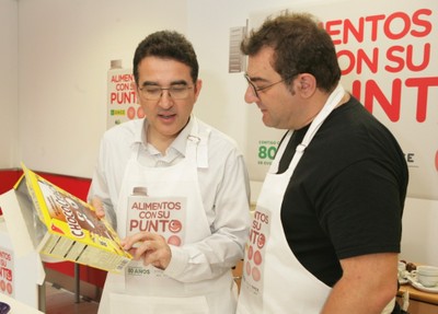 Andrés Ramos y Sergio Fernández durante el rodaje del skecht