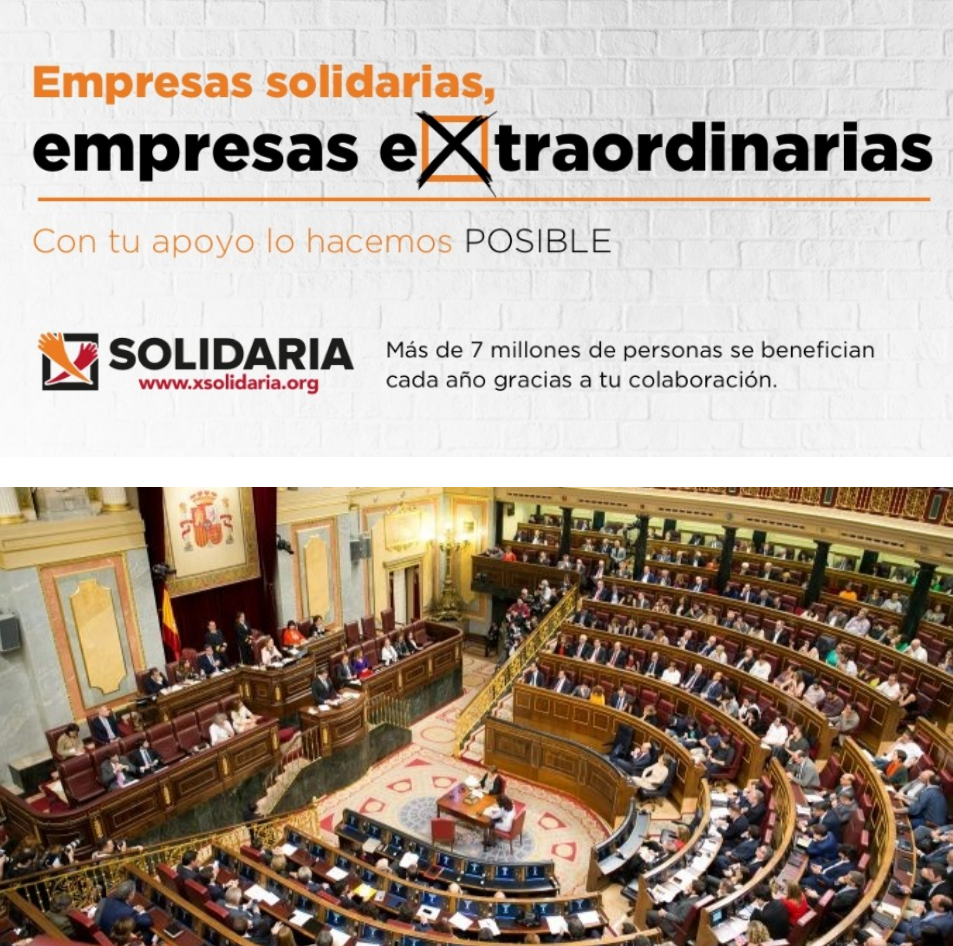 Arriba Logo empresas extraordinarias. Abajo, Congreso de los Diputados