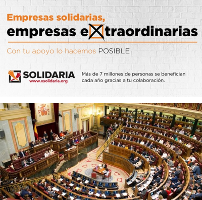 Arriba Logo empresas extraordinarias. Abajo, Congreso de los Diputados