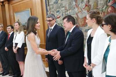 La reina con Ángel Sánchez