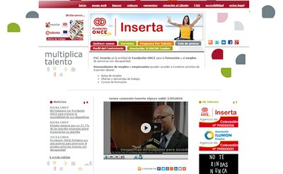 Captura de pantalla del portal de Inserta Empleo