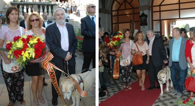 Grau y Saavedra en la entrega floral