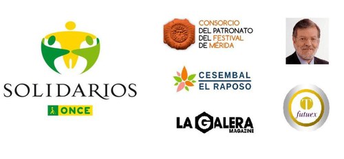 Logos de las entidades ganadoras de los premios, y foto de Rodríguez Ibarra